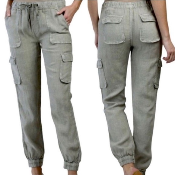 Nicole Miller Pants - Nicole Miller Linen Cargo Jogger Pant Size S
